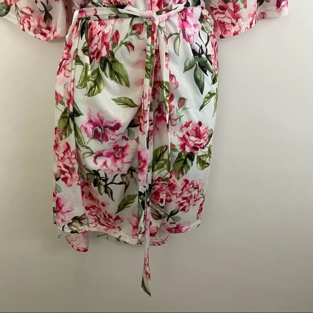 Show Me Your Mumu Brie Pink Floral Belted Robe OS Sleepwear Loungewear